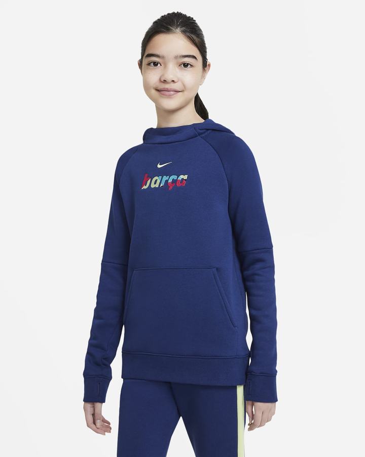 Nike FC Barcelona Kids Fleece Soccer Za Djevojčice Majica S Kapuljačom Plave | HR-35084OHYS