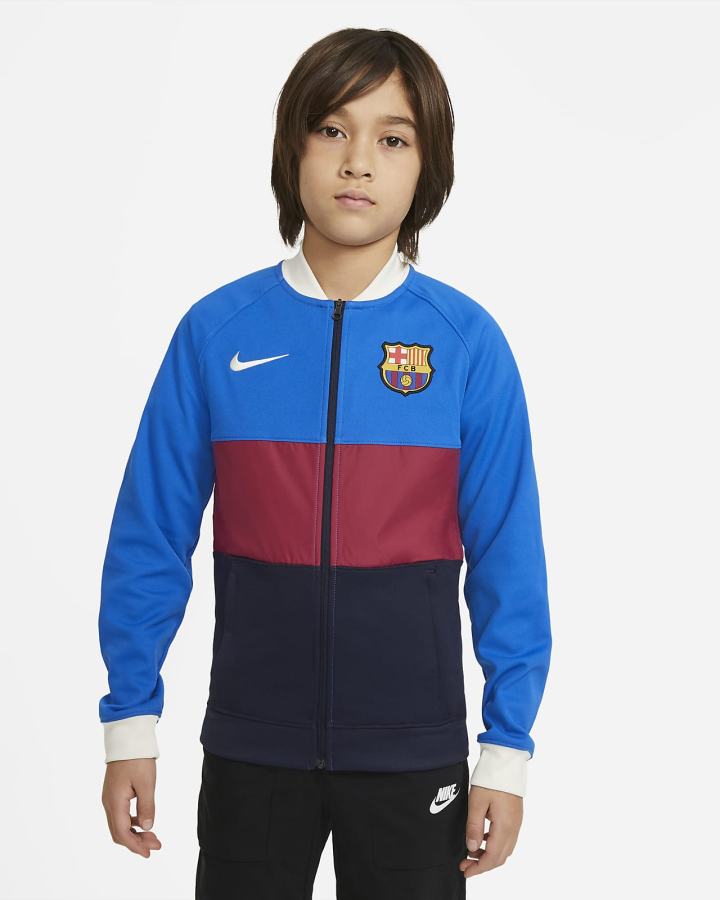 Nike FC Barcelona Kids Full-Zip Soccer Track Za Dječake Jakne Obsidijanske Crvene Bijele | HR-09381OGLU