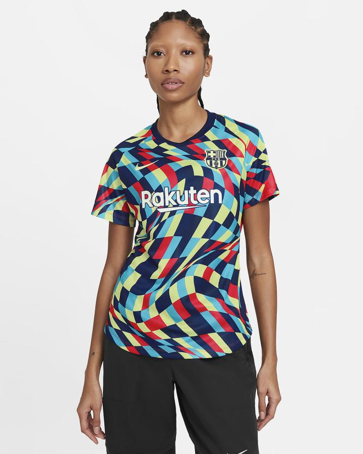 Nike FC Barcelona Pre-Match Short-Sleeve Soccer Top Ženske Majice Plave Svijetlo Crvene | HR-17248JWBP