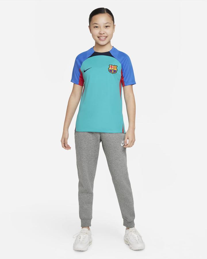 Nike FC Barcelona Strike Kids Dri-FIT Short-Sleeve Soccer Top Za Djevojčice Majice Svijetlo Tirkizne Plave Obsidijanske | HR-06218ZFAS