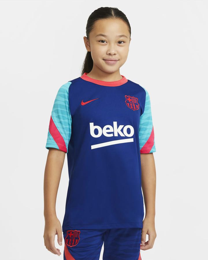 Nike FC Barcelona Strike Kids Short-Sleeve Soccer Top Za Djevojčice Majice Tamno Kraljevska Plava Plave Svijetlo Tirkizne Svijetlo Crvene | HR-80631FLCN