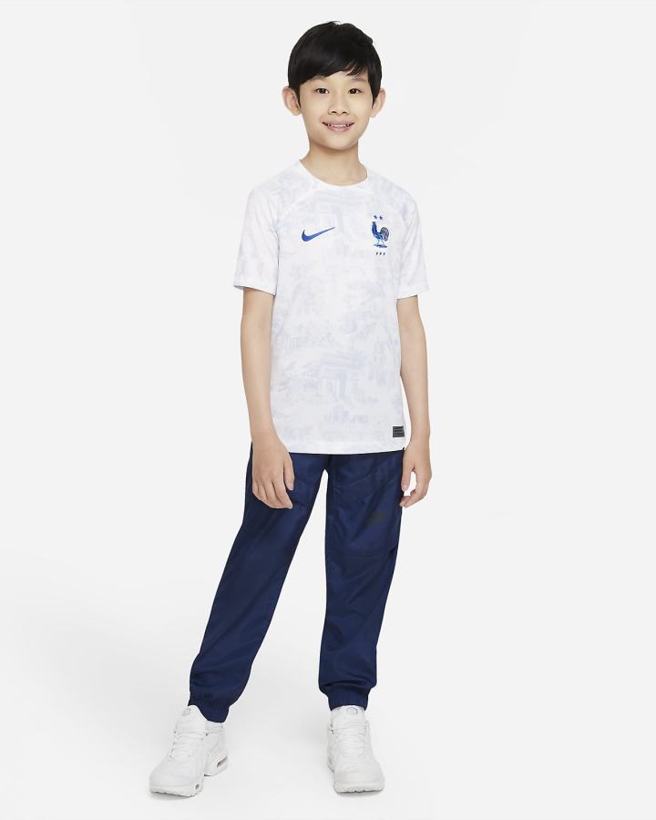 Nike FFF 2022/23 Stadium Away Kids Dri-FIT Soccer Za Djevojčice Dres Bijele Kraljevska Plava | HR-24093CSYN