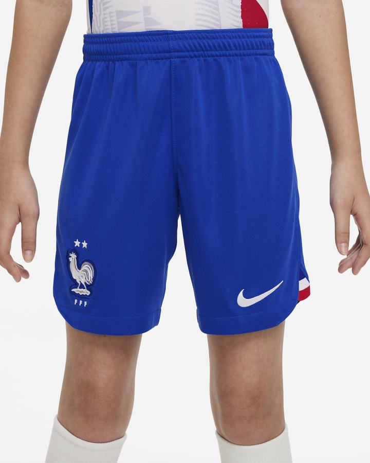 Nike FFF 2022/23 Stadium Away Kids Dri-FIT Soccer Za Dječake Kratke Hlače Kraljevska Plava Bijele | HR-30415HECQ