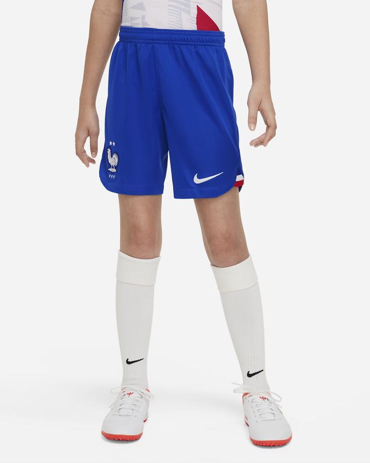 Nike FFF 2022/23 Stadium Away Kids Dri-FIT Soccer Za Dječake Kratke Hlače Kraljevska Plava Bijele | HR-30415HECQ