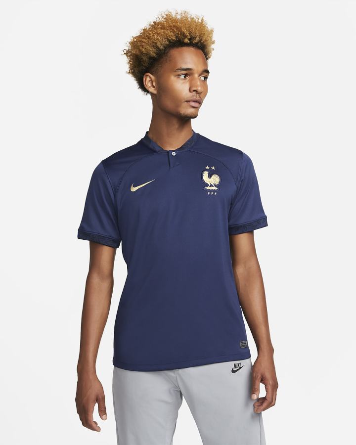 Nike FFF 2022/23 Stadium Home Dri-FIT Soccer Muške Dres Tamnoplave Metalne Zlatne | HR-40361BMUC