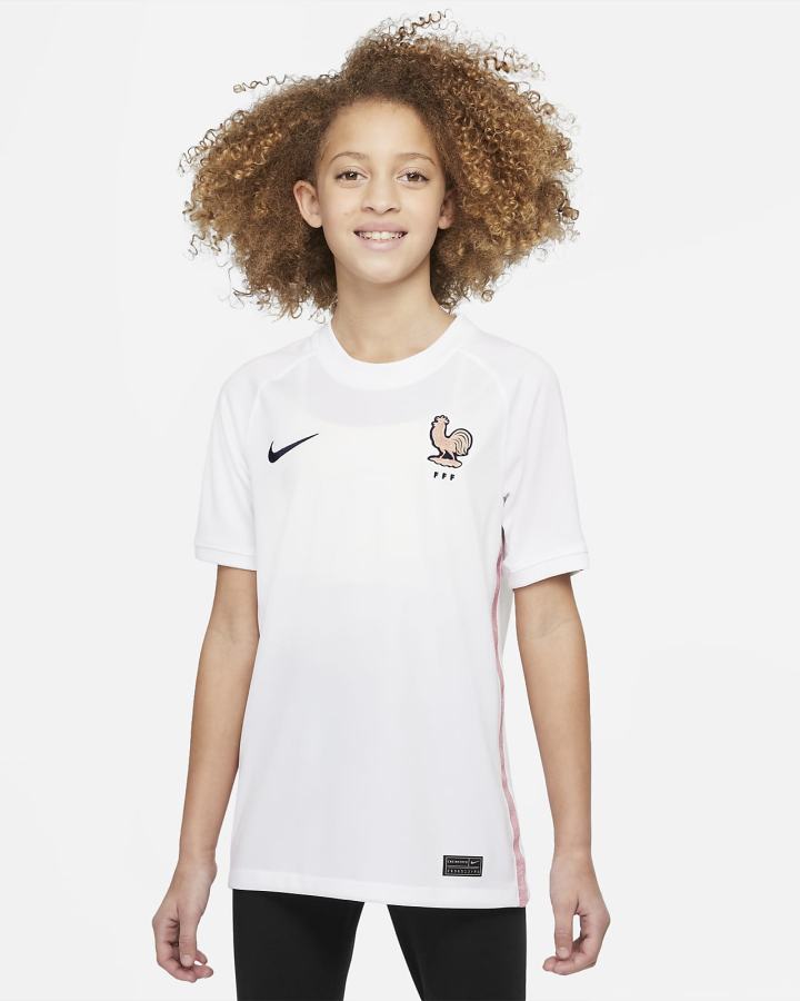 Nike FFF 2022 Stadium Away Kids Dri-FIT Soccer Za Djevojčice Dres Bijele Roze Plave | HR-17352YWZX