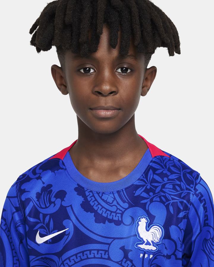 Nike FFF 2022 Stadium Home Kids Soccer Za Dječake Dres Tamno Plave Crvene Bijele | HR-46872HYUQ