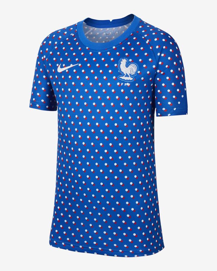 Nike FFF Kids Dri-FIT Pre-Match Soccer Top Za Djevojčice Majice Tamno Plave Bijele | HR-12534TPQL