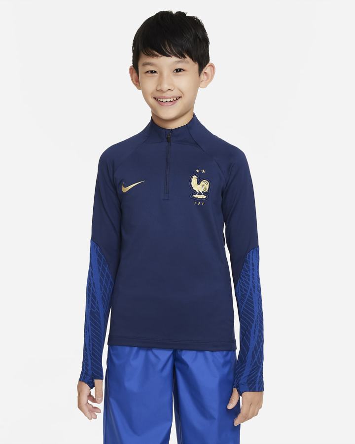 Nike FFF Strike Kids Dri-FIT Knit Soccer Drill Top Za Dječake Pulover Tamnoplave Kraljevska Plava Metalne Zlatne | HR-18573PXCN