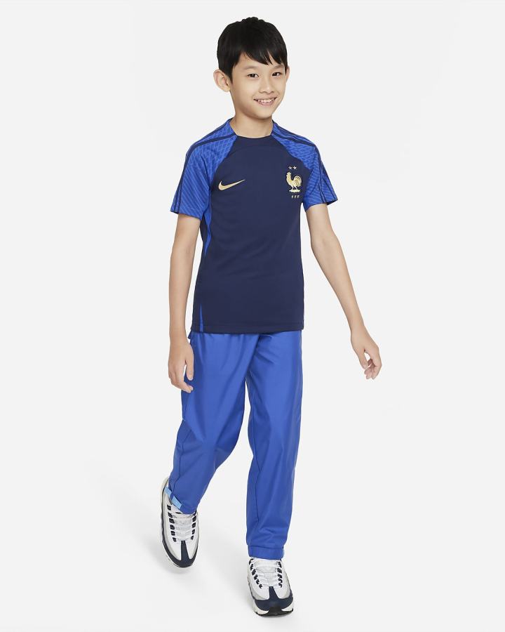 Nike FFF Strike Kids Dri-FIT Short-Sleeve Soccer Top Za Dječake Majice Tamnoplave Kraljevska Plava Metalne Zlatne | HR-21508GJOY