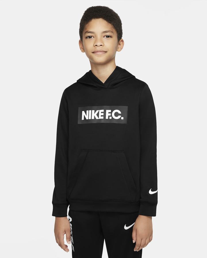 Nike F.C. Kids Soccer Za Djevojčice Majica S Kapuljačom Crne Bijele | HR-26473XOPD