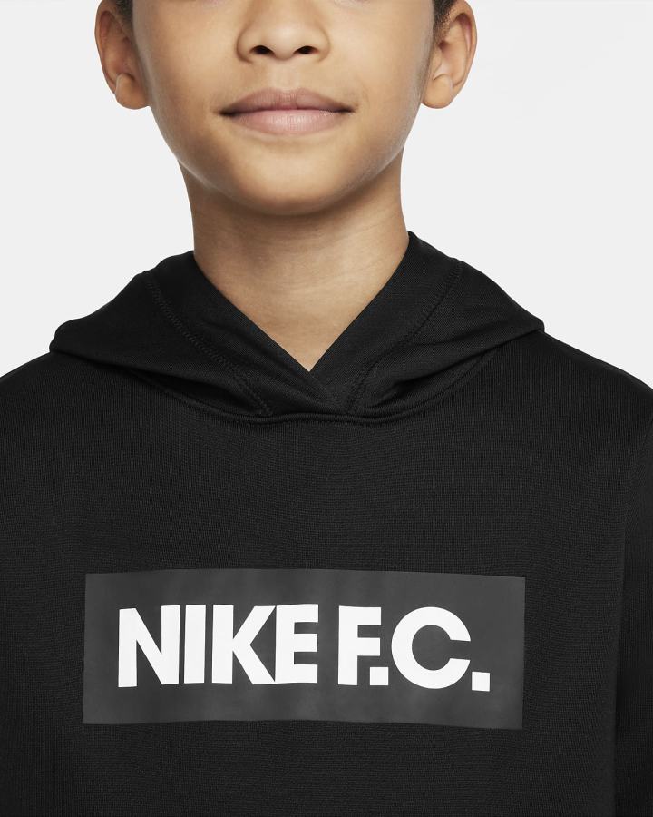 Nike F.C. Kids Soccer Za Dječake Majica S Kapuljačom Crne Bijele | HR-07682YWNJ