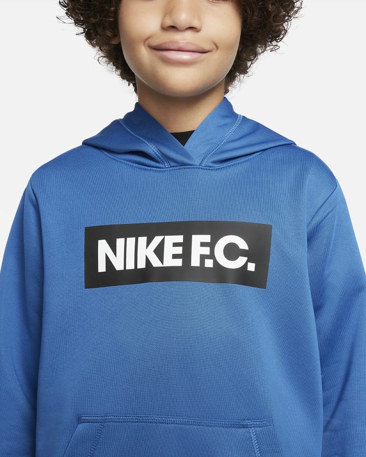 Nike F.C. Kids Soccer Za Dječake Majica S Kapuljačom Tamno Plave Bijele Crne | HR-72604ELHK