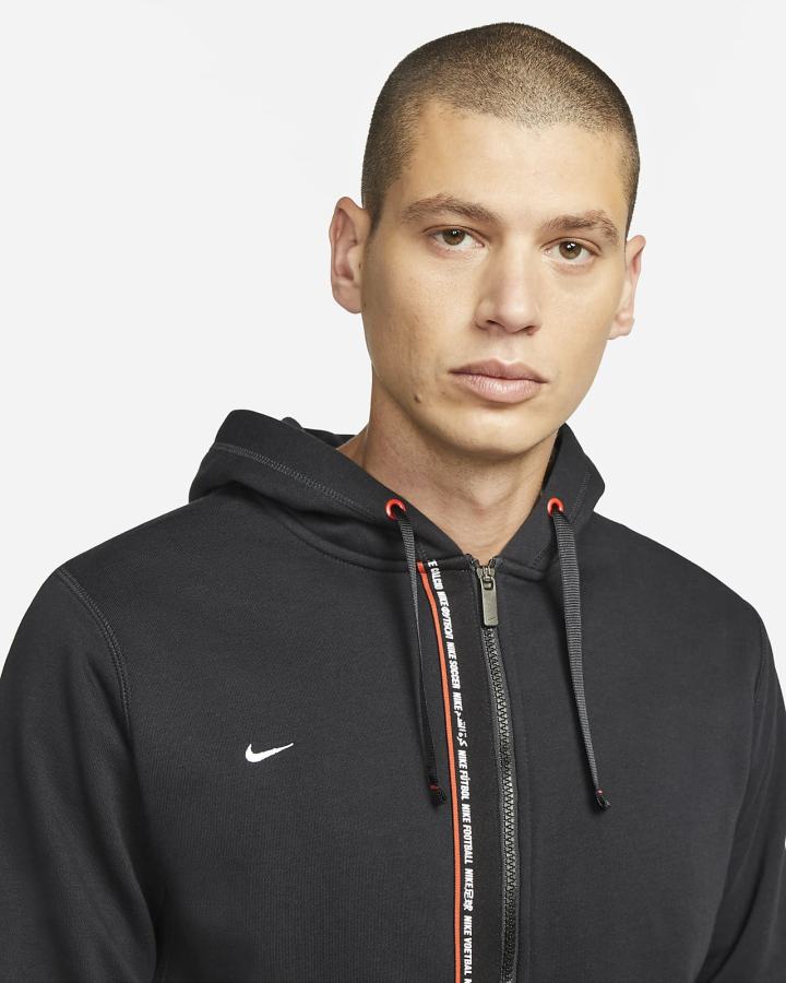 Nike F.C. Tribuna Fleece Full-Zip Soccer Muške Majica S Kapuljačom Crne Crvene Bijele | HR-50846XJRU