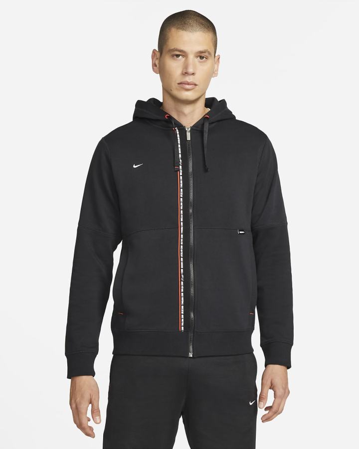 Nike F.C. Tribuna Fleece Full-Zip Soccer Muške Majica S Kapuljačom Crne Crvene Bijele | HR-50846XJRU