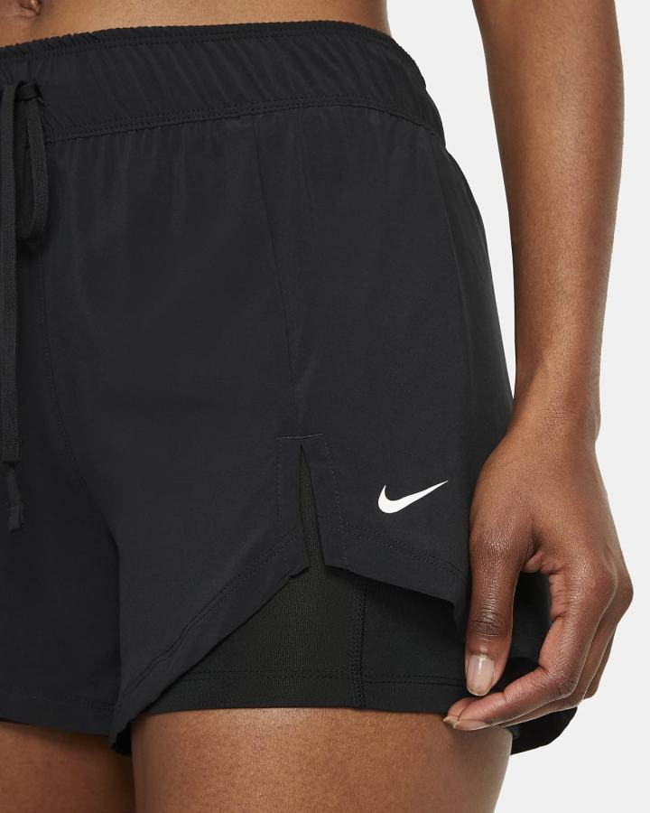 Nike Flex Essential 2-in-1 Training Ženske Kratke Hlače Crne Bijele | HR-64813JQLT