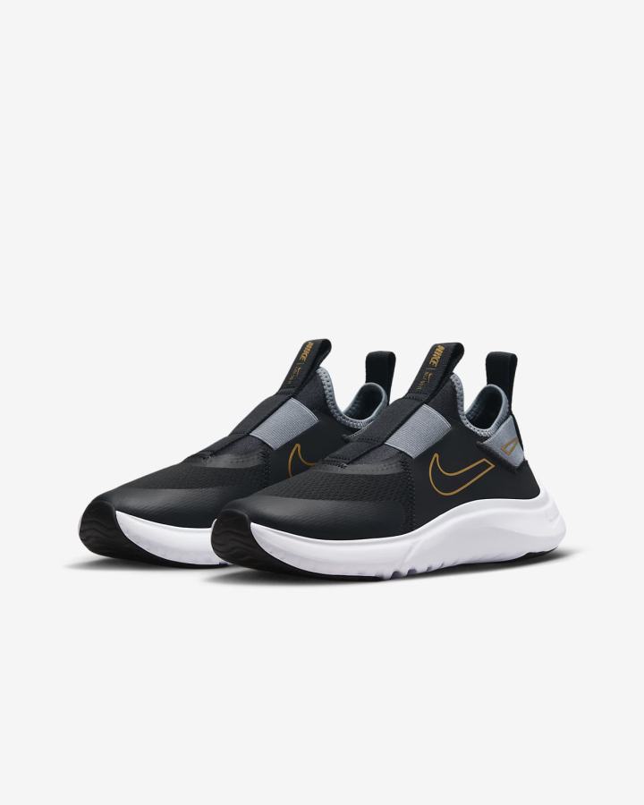 Nike Flex Plus Kids Road Za Djevojčice Tenisiće Crne Sive Bijele Metalne Zlatne | HR-76390MPRD