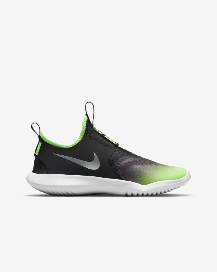 Nike Flex Runner Kids Za Djevojčice Tenisiće Crne Zelene | HR-82510UDEZ