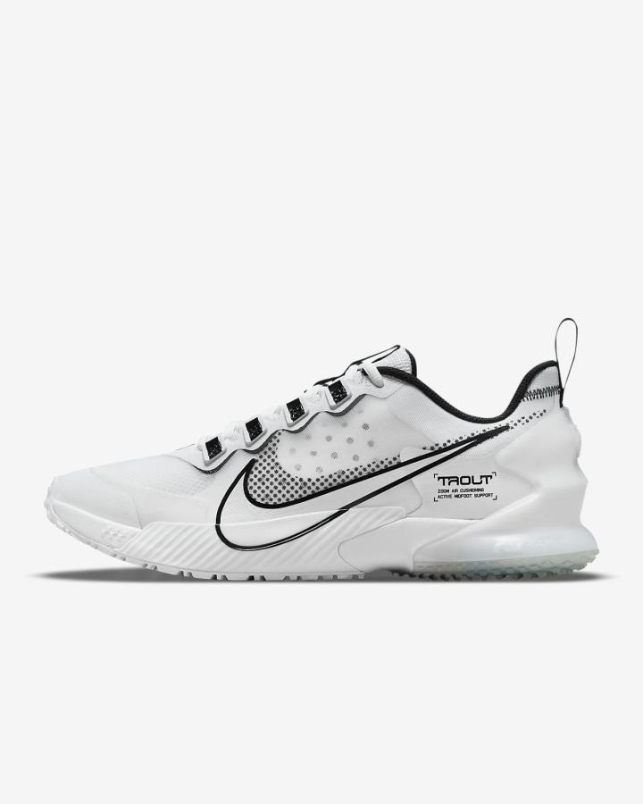 Nike Force Zoom Trout LTD Turf Muške Cipele Za Bejzbol Bijele Sive Tirkizne Metalne Srebrne | HR-63597DZGR