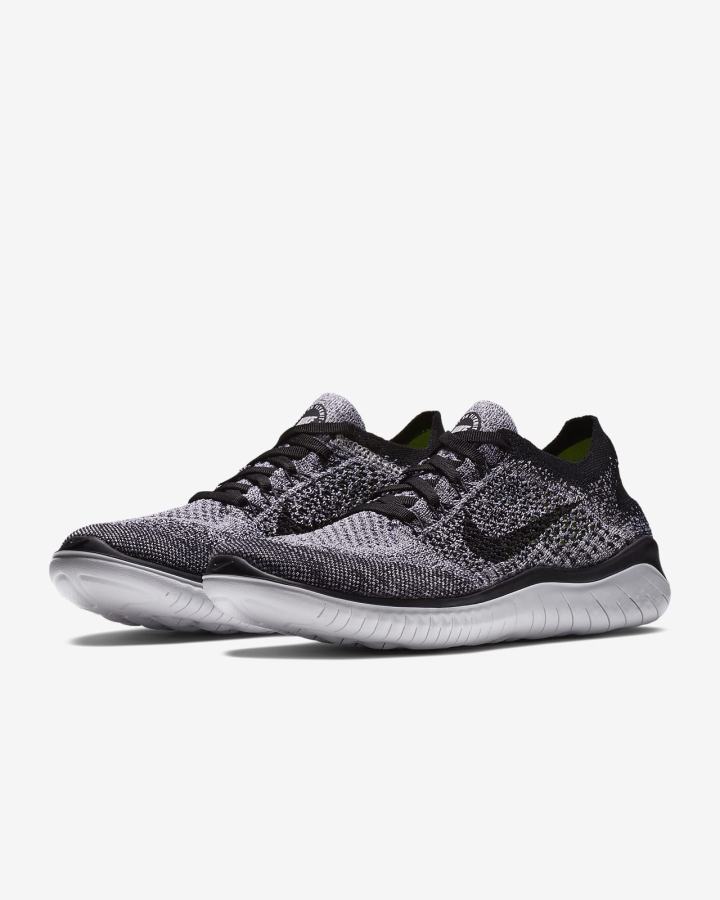 Nike Free RN Flyknit 2018 Ženske Tenisiće Bijele Crne | HR-09183YHDV