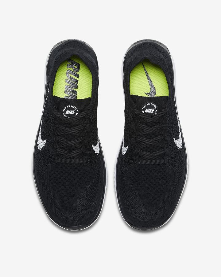 Nike Free RN Flyknit 2018 Ženske Tenisiće Crne Bijele | HR-60738BEVC