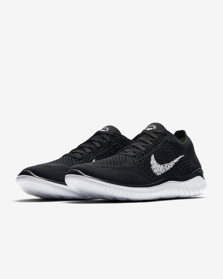 Nike Free RN Flyknit 2018 Ženske Tenisiće Crne Bijele | HR-60738BEVC