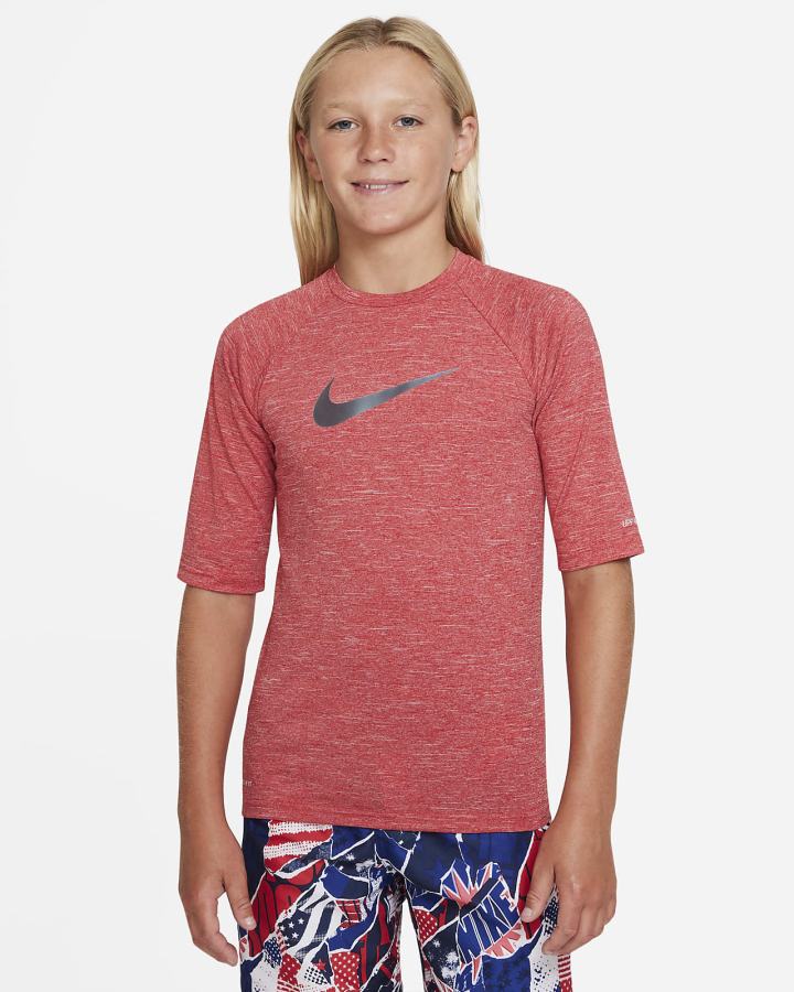 Nike Heather Kids Half Sleeve Hydroguard Za Dječake Majice Crvene | HR-14320UBOS