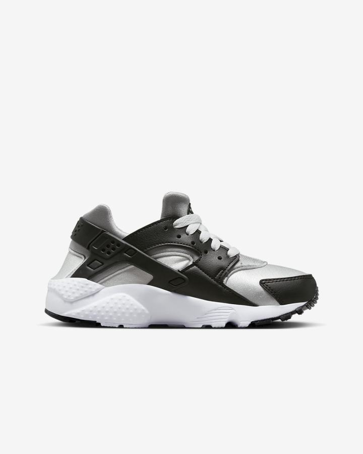 Nike Huarache Run Kids Za Djevojčice Tenisiće Crne Sive Bijele | HR-76435XHBY