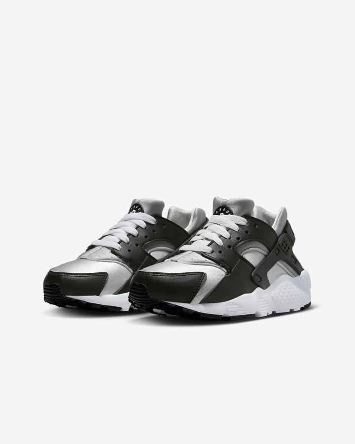 Nike Huarache Run Kids Za Djevojčice Tenisiće Crne Sive Bijele | HR-76435XHBY