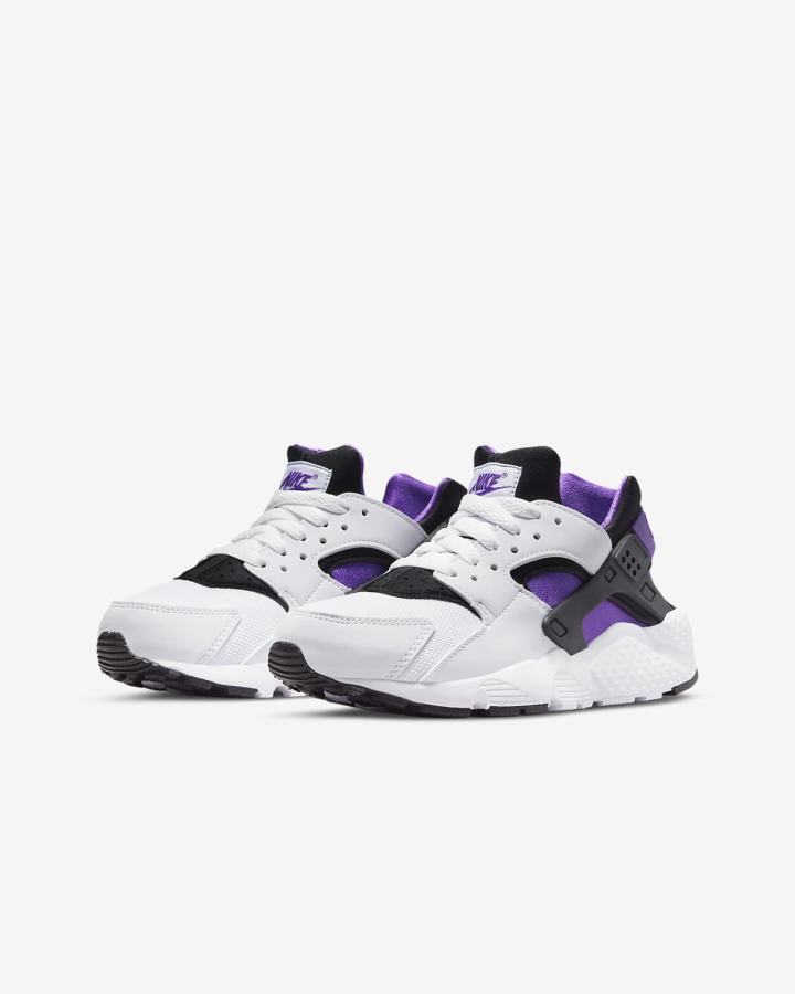 Nike Huarache Run Kids Za Dječake Tenisiće Bijele Ljubičaste Crne | HR-14208PAIK