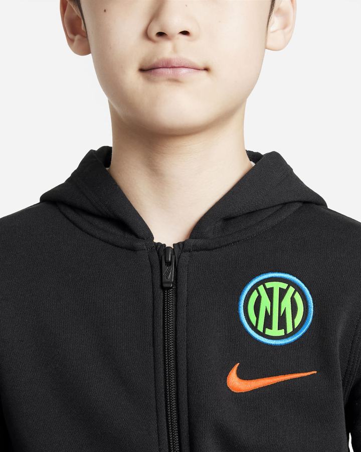 Nike Inter Milan Club Fleece Kids Full-Zip Za Dječake Majica S Kapuljačom Crne Narančaste | HR-80547NKFO