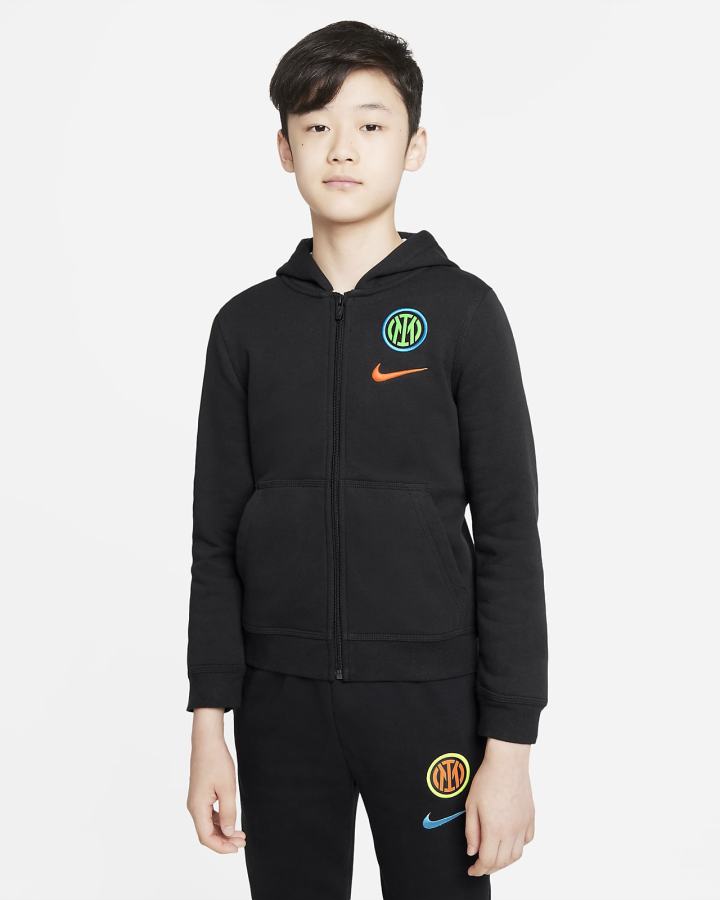 Nike Inter Milan Club Fleece Kids Full-Zip Za Dječake Majica S Kapuljačom Crne Narančaste | HR-80547NKFO