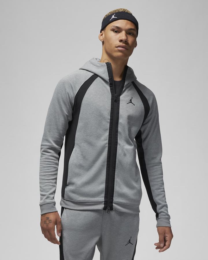 Nike Jordan Dri-FIT Sport Full-Zip Muške Majica S Kapuljačom Tamno Sive Crne | HR-14760PBZI