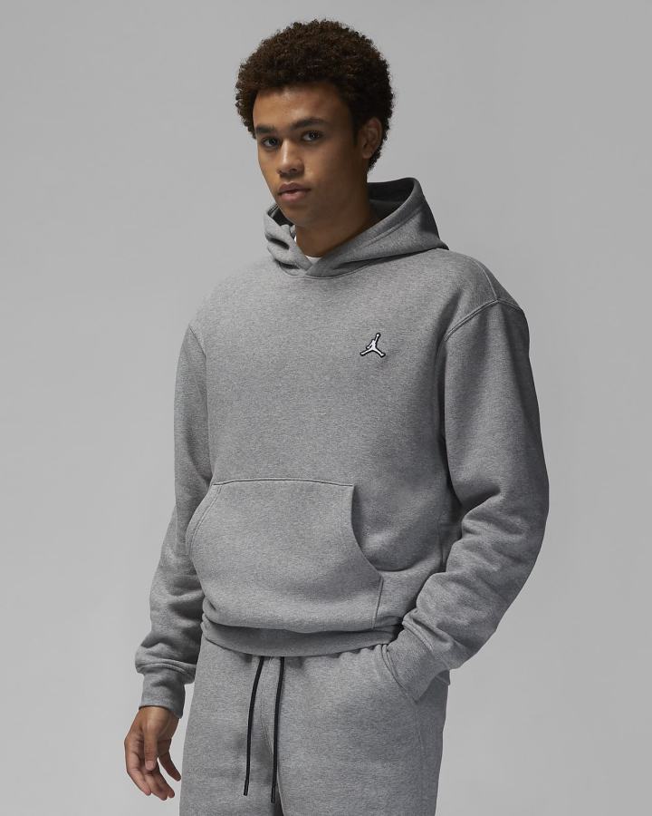 Nike Jordan Essential Fleece Muške Majica S Kapuljačom Tamno Sive Bijele | HR-70931QEBA