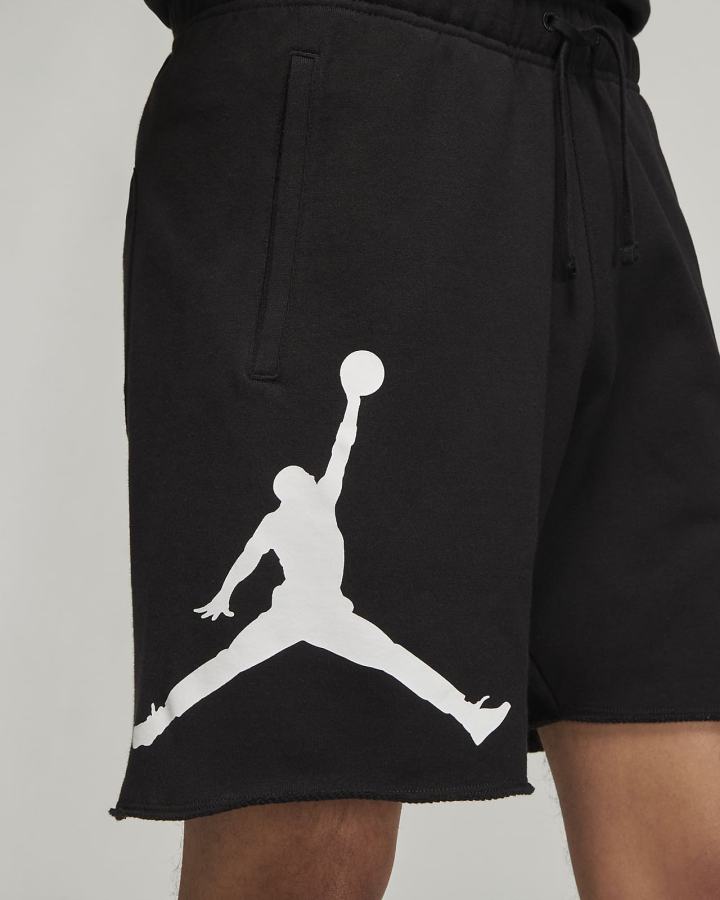 Nike Jordan Essentials French Terry Muške Kratke Hlače Crne Bijele | HR-89056SRPX