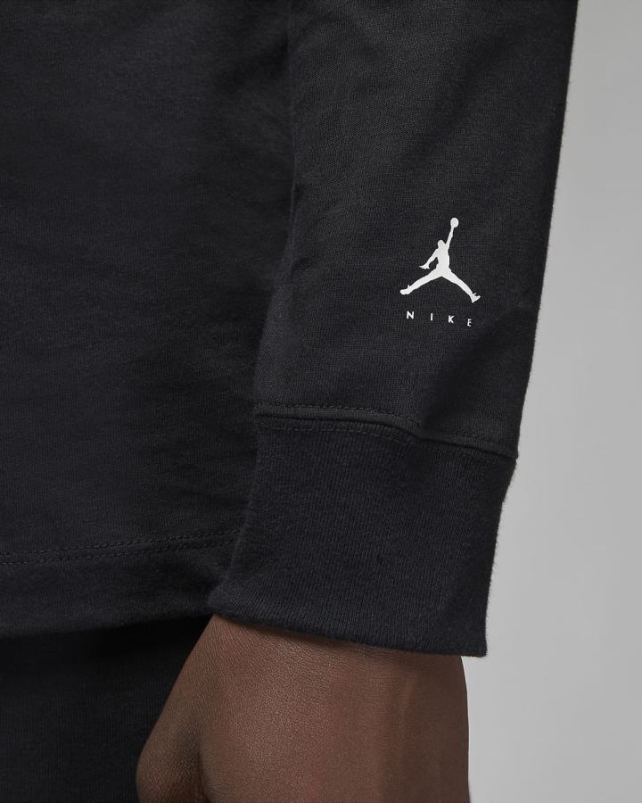 Nike Jordan Flight MVP Long Sleeve Crew Muške Dukserice Crne Bijele | HR-15409JYXZ