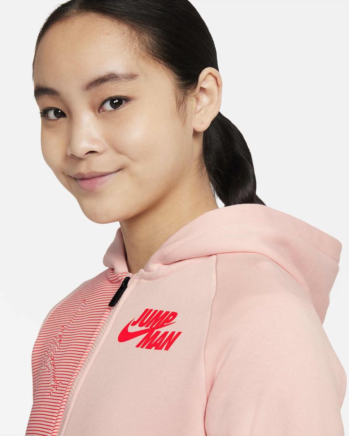 Nike Jordan Jumpman Kids Full-Zip Za Djevojčice Majica S Kapuljačom Roze | HR-82915UPDG