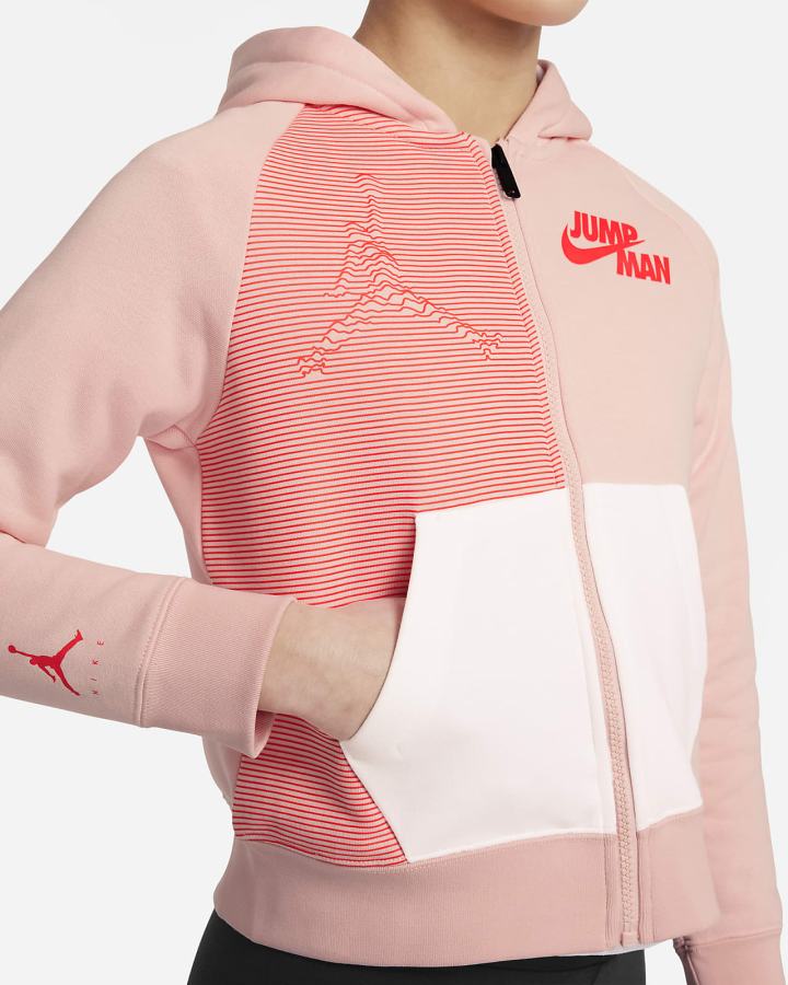 Nike Jordan Jumpman Kids Full-Zip Za Djevojčice Majica S Kapuljačom Roze | HR-82915UPDG