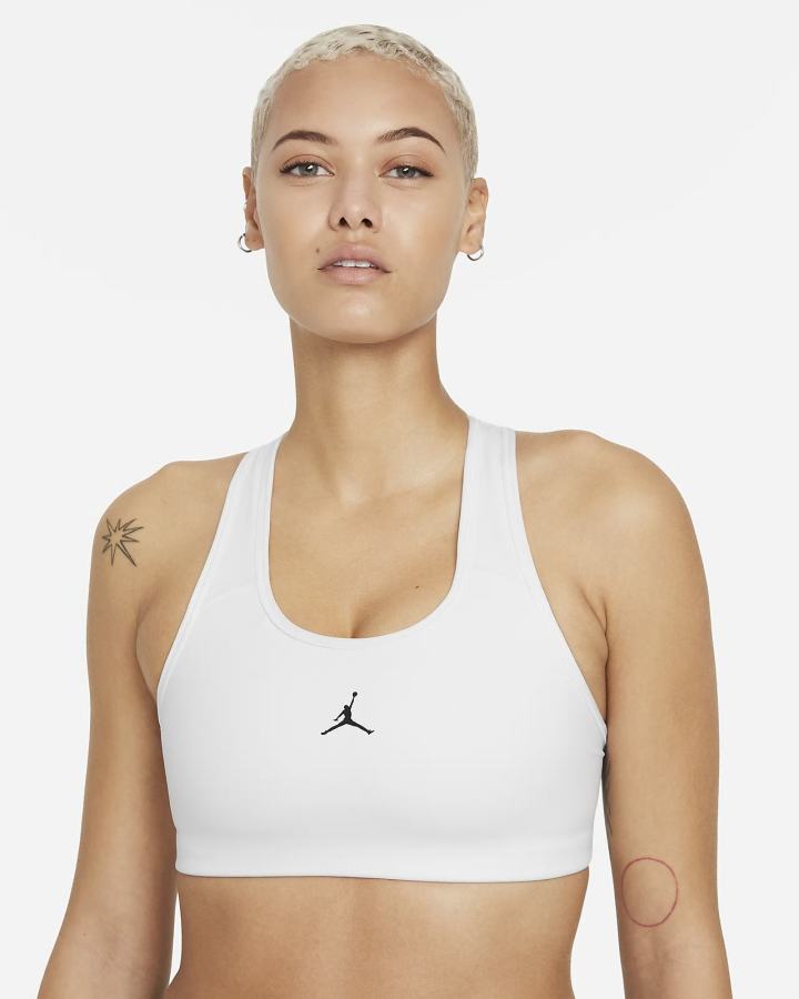 Nike Jordan Jumpman Medium-Support 1-Piece Pad Ženske Sportski Grudnjak Bijele Crne | HR-03527ZFSO