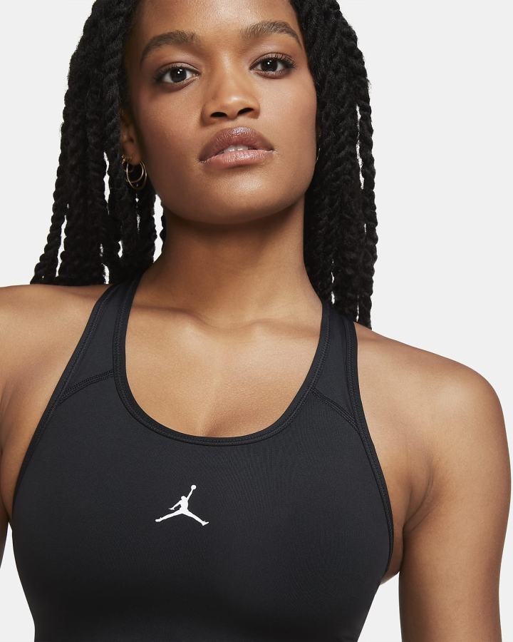 Nike Jordan Jumpman Medium-Support 1-Piece Pad Ženske Sportski Grudnjak Crne Bijele | HR-15896DOVS