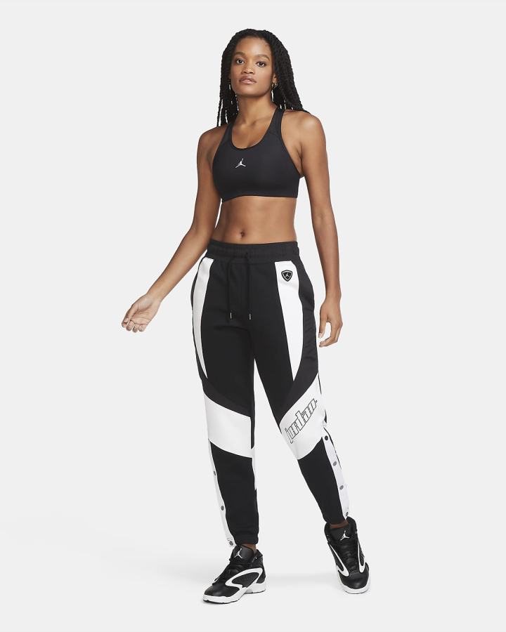 Nike Jordan Jumpman Medium-Support 1-Piece Pad Ženske Sportski Grudnjak Crne Bijele | HR-15896DOVS