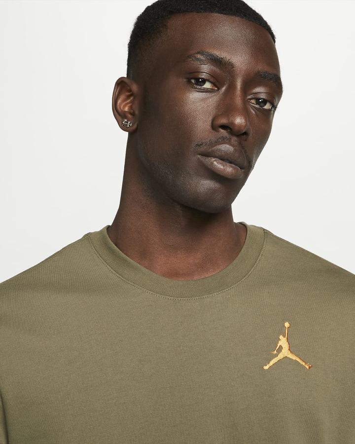 Nike Jordan Jumpman Short-Sleeve Muške Majice Maslinasto Zelene Tamno Žute | HR-24013KEDS