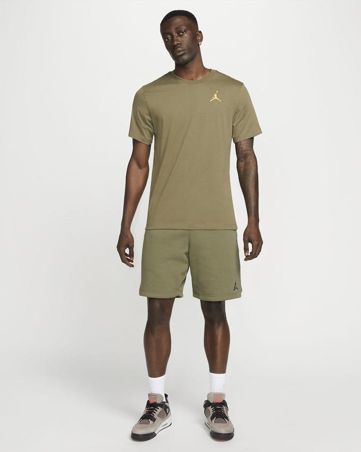 Nike Jordan Jumpman Short-Sleeve Muške Majice Maslinasto Zelene Tamno Žute | HR-24013KEDS