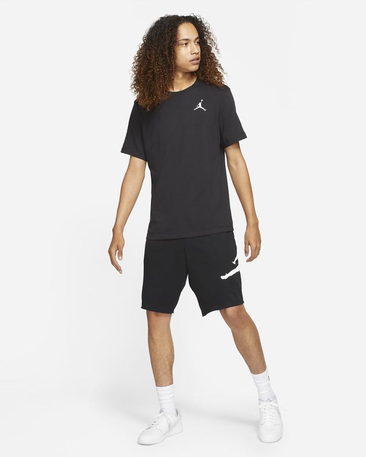 Nike Jordan Jumpman Short-Sleeve Muške Majice Crne Bijele | HR-90216EOAX