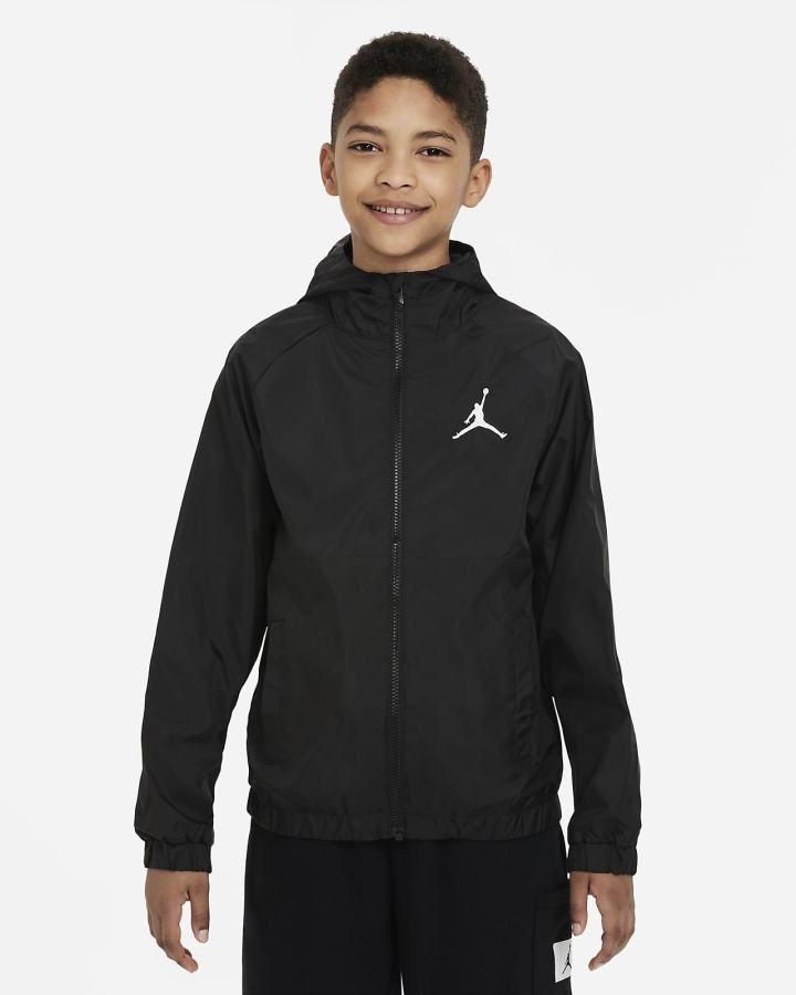 Nike Jordan Kids Full-Zip Za Dječake Jakne Crne Bijele | HR-19403VFDB