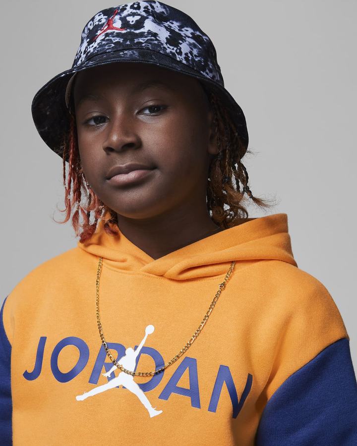 Nike Jordan Kids Vert Tape Fleece Za Dječake Majica S Kapuljačom Žute Plave | HR-69370RFGQ