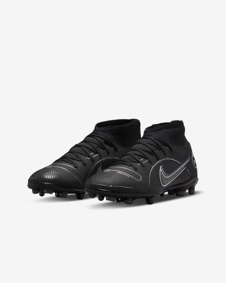 Nike Jr. Mercurial Superfly 8 Club MG Kids Multi-Ground Za Djevojčice Nogometne Kocke Crne Sive Metalne Srebrne | HR-02973SXNF