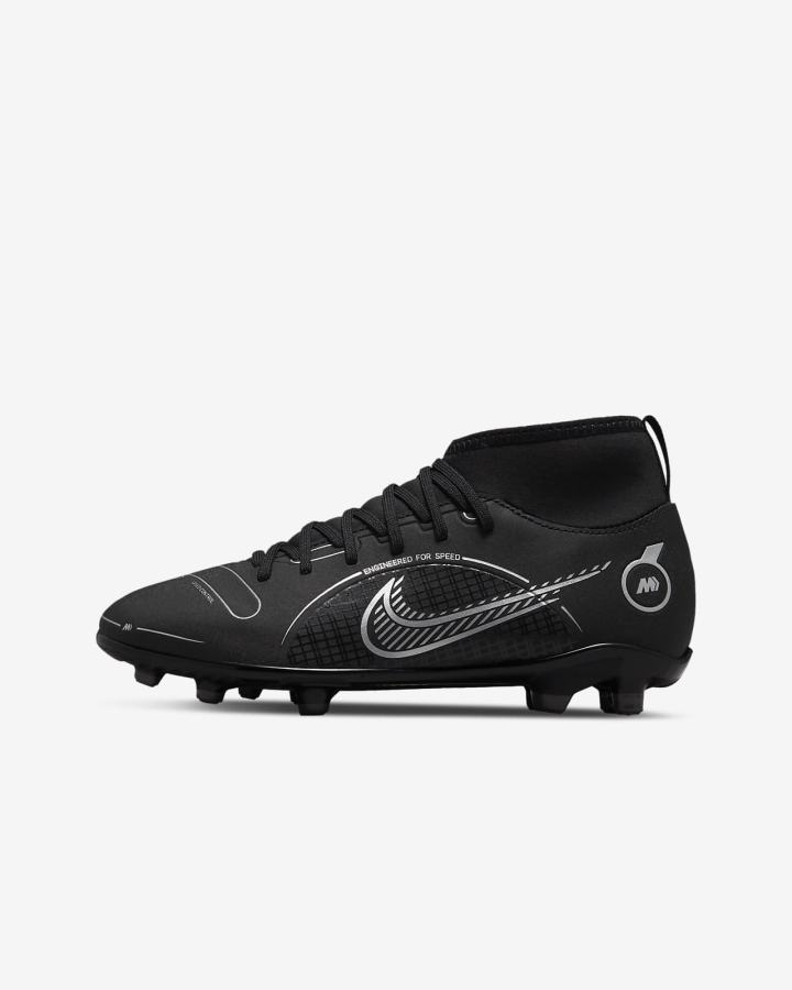 Nike Jr. Mercurial Superfly 8 Club MG Kids Multi-Ground Za Djevojčice Nogometne Kocke Crne Sive Metalne Srebrne | HR-02973SXNF