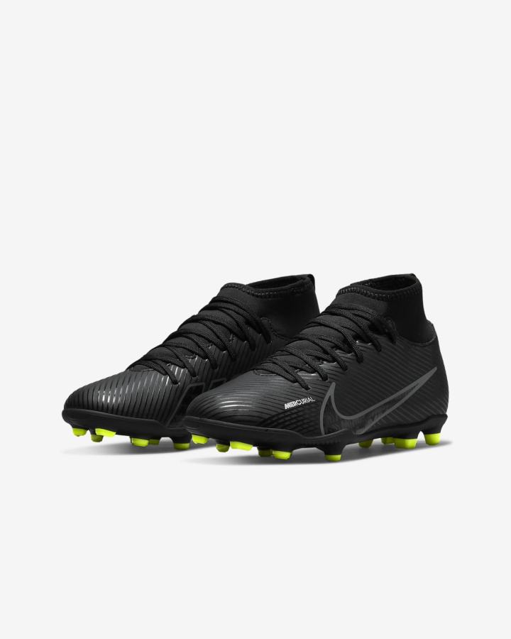 Nike Jr. Mercurial Superfly 9 Club FG/MG Kids Multi-Ground Za Djevojčice Nogometne Kocke Crne Bijele Tamno Sive | HR-56420GXMY