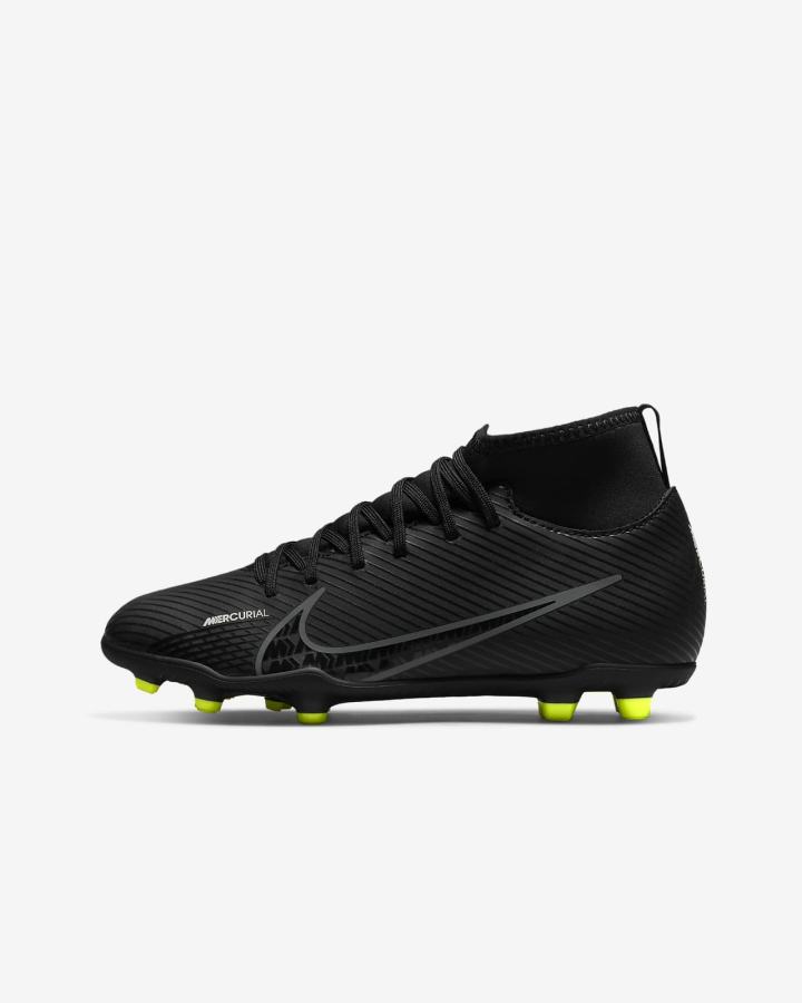 Nike Jr. Mercurial Superfly 9 Club FG/MG Kids Multi-Ground Za Djevojčice Nogometne Kocke Crne Bijele Tamno Sive | HR-56420GXMY